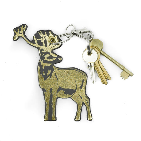 Leather Key Ring - Reindeer