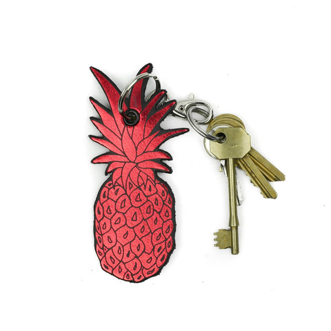 Leather Key Ring - Pineapple