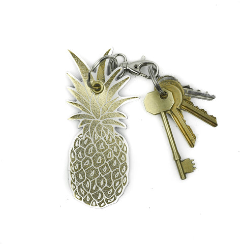 Leather Key Ring - Pineapple