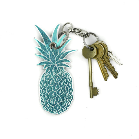 Leather Key Ring - Pineapple