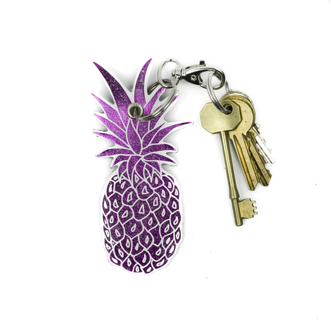 Leather Key Ring - Pineapple