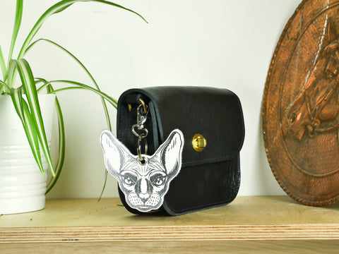 Leather Key Ring - Cat