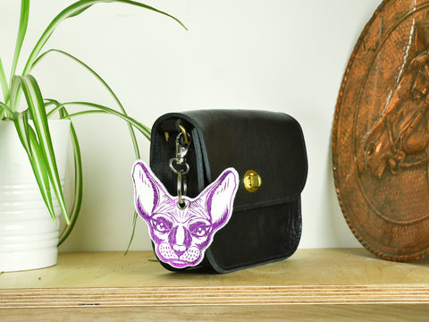 Leather Key Ring - Cat