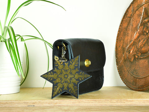 Leather Key Ring Snowflake