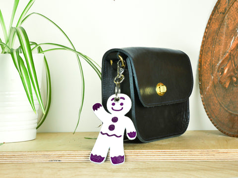 Leather Key Ring - Gingerbread