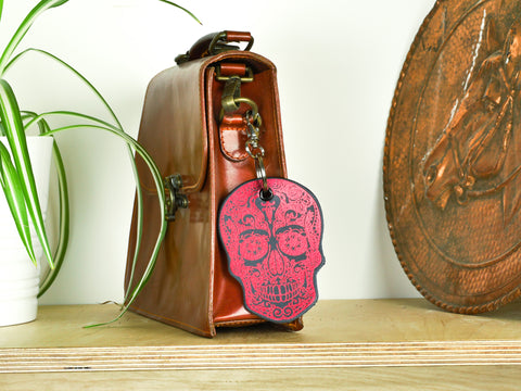 Leather Key Ring - Skull