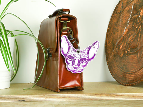 Leather Key Ring - Cat