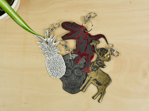 Leather Key Ring - Reindeer