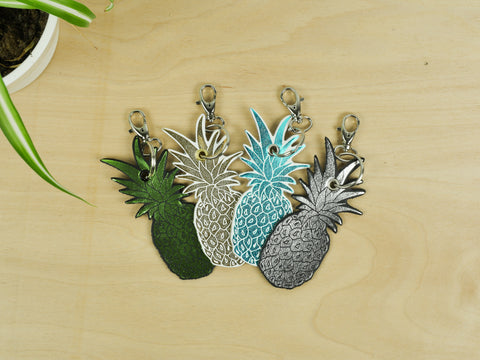 Leather Key Ring - Pineapple