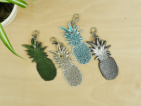 Leather Key Ring - Pineapple