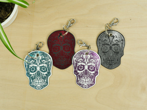 Leather Key Ring - Skull