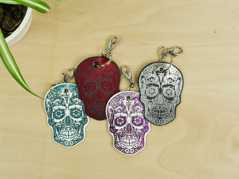 Leather Key Ring - Skull