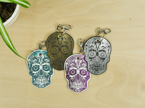 Leather Key Ring - Skull