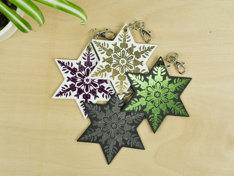 Leather Key Ring Snowflake