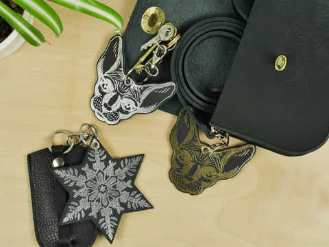 Leather Key Ring Snowflake