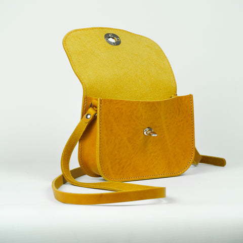 Missouri Mustard Yellow Leather Shoulder Bag