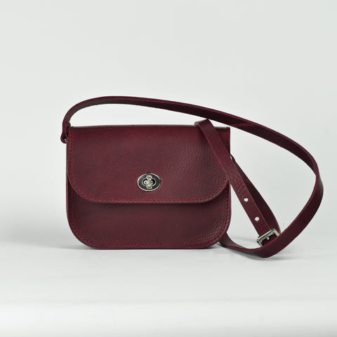 Missouri Burgundy Leather Shoulder Bag