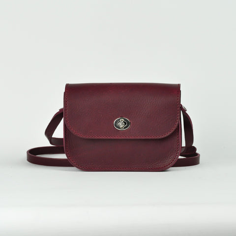 Missouri Burgundy Leather Shoulder Bag