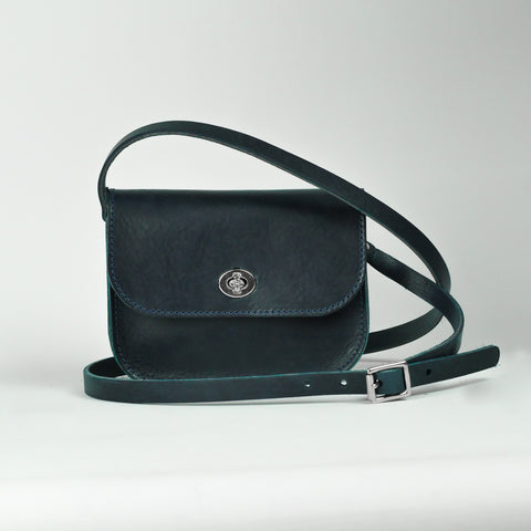 Missouri Navy Leather Shoulder Bag