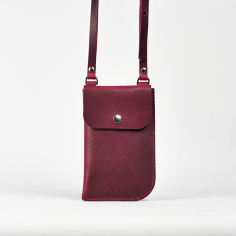 Missouri Burgundy Leather Neck Pouch