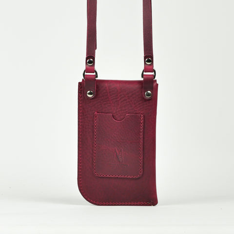 Missouri Burgundy Leather Neck Pouch