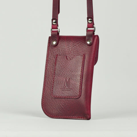 Missouri Burgundy Leather Neck Pouch