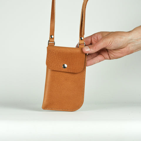 Missouri Tan Leather Neck Pouch