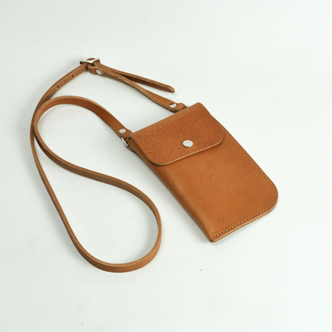 Missouri Tan Leather Neck Pouch