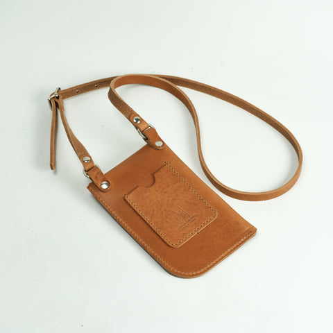 Missouri Tan Leather Neck Pouch