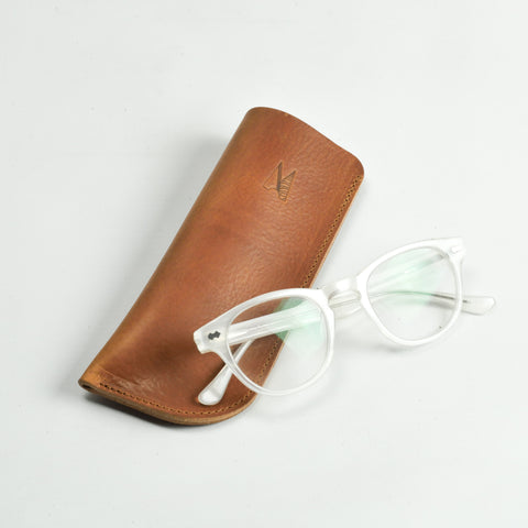 Missouri Tan Leather Glasses Case