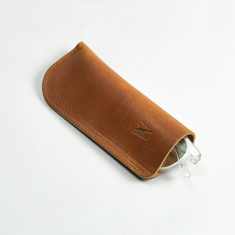 Missouri Tan Leather Glasses Case