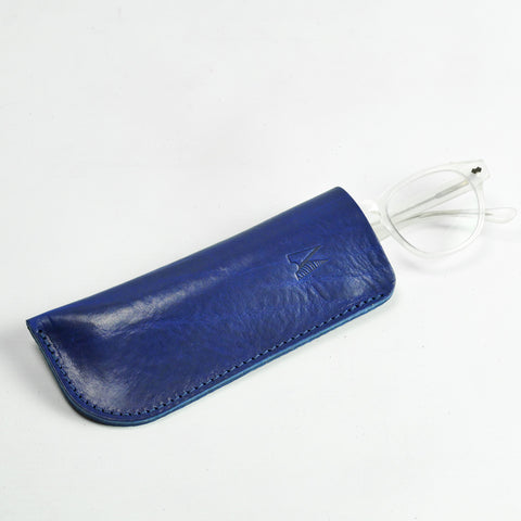 Missouri Cobalt Blue Leather Glasses Case