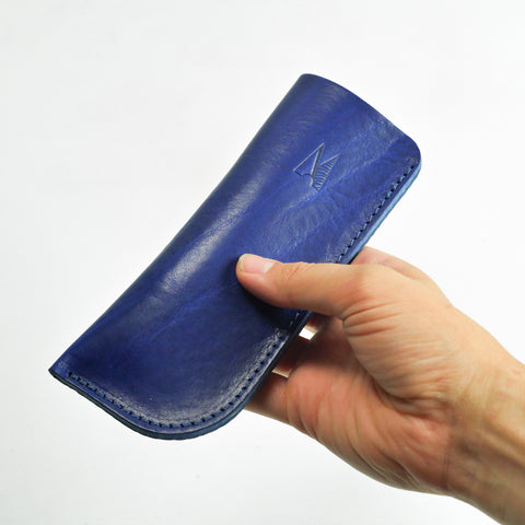 Missouri Cobalt Blue Leather Glasses Case