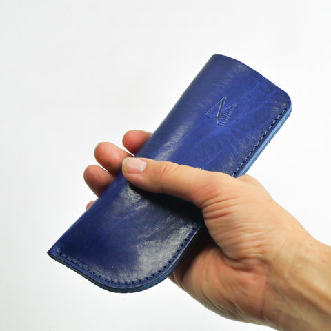 Missouri Cobalt Blue Leather Glasses Case