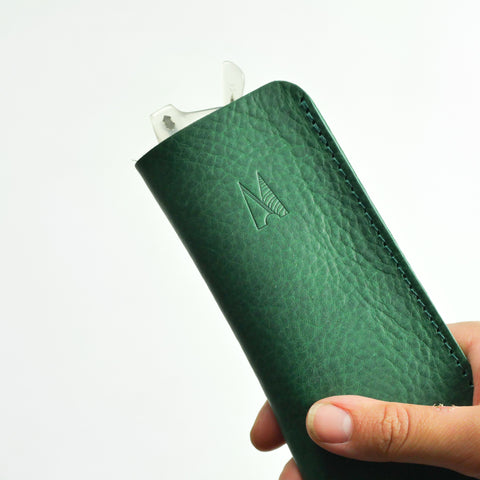 Missouri Green Leather Glasses Case