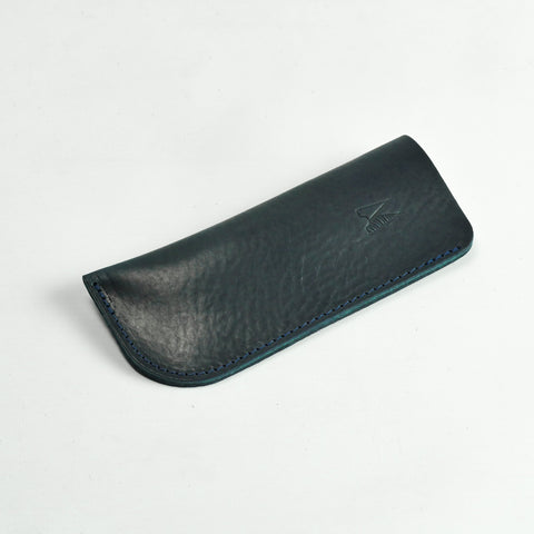 Missouri Navy Leather Glasses Case