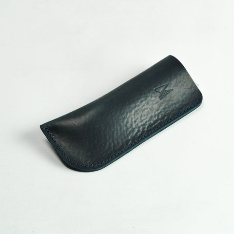 Missouri Navy Leather Glasses Case