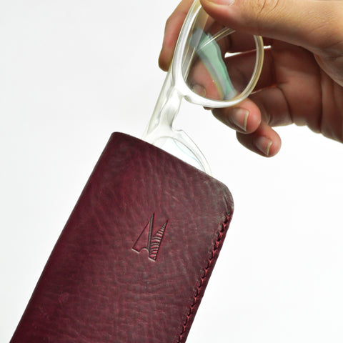 Missouri Burgundy Leather Glasses Case