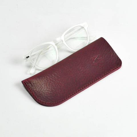 Missouri Burgundy Leather Glasses Case