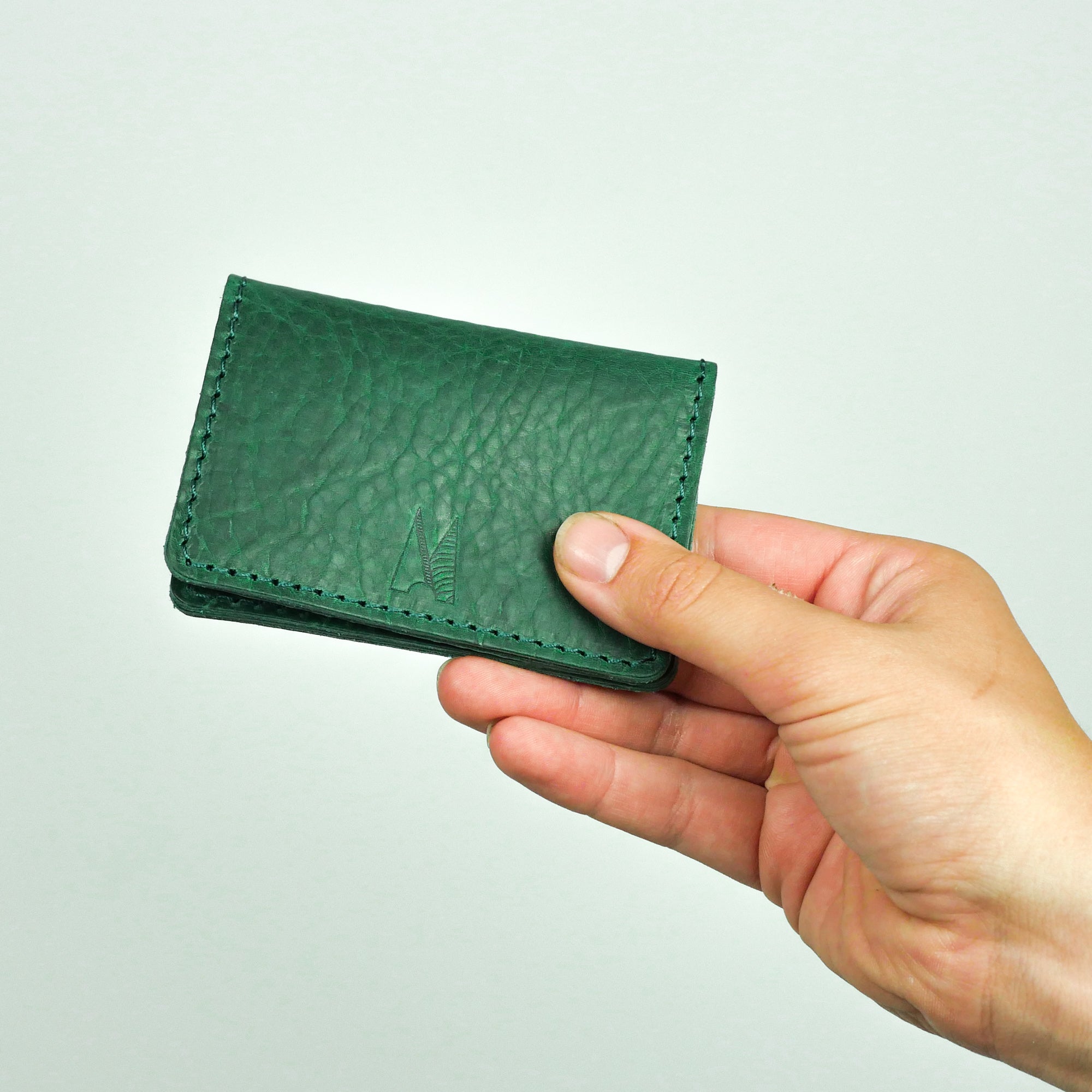 Leather Card Holder  Magic Leather Wallet – Green Walnut lifestyle
