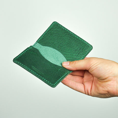 Missouri Green Leather Card Holder