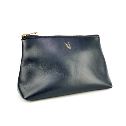 Navy Leather Travel Bag - Roam