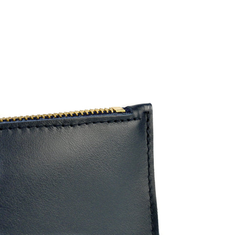 Navy Leather Wristlet Bag - Roam