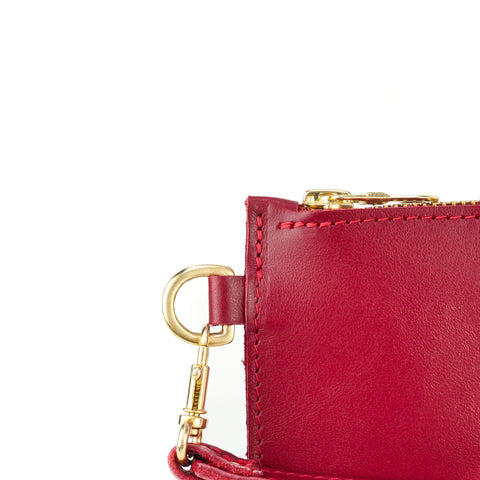 Red Leather Wristlet Bag - Roam