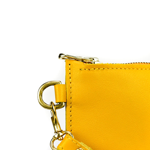 Yellow Leather Wristlet Bag - Roam