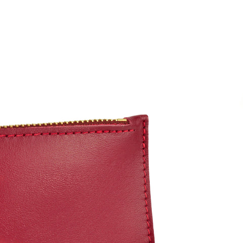 Red Leather Wristlet Bag - Roam