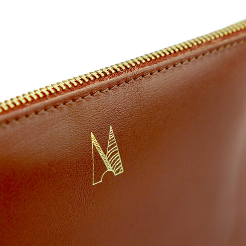 Tan Leather Clutch Bag - Roam