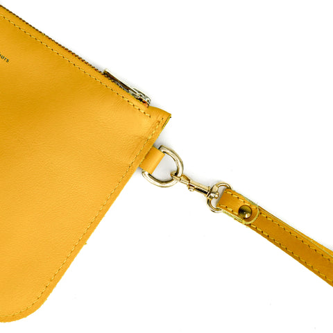 Yellow Leather Wristlet Bag - Roam