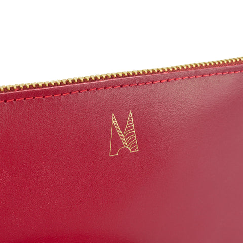 Red Leather Wristlet Bag - Roam