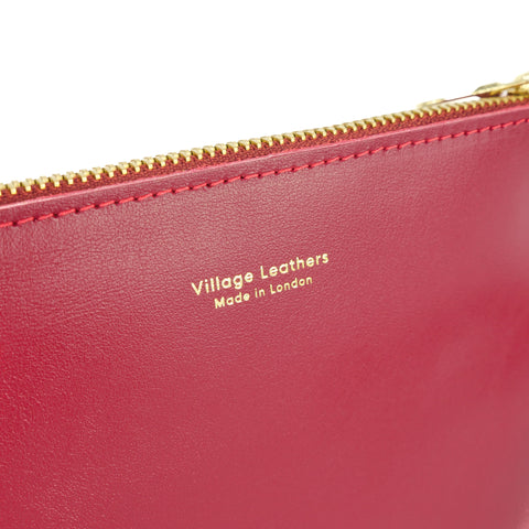 Red Leather Wristlet Bag - Roam